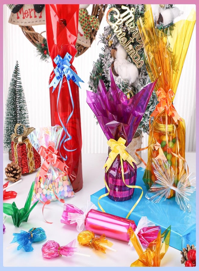 woric 8 Rolls Colored Cellophane Wrap Extra Wide (34In x 10Ft) Transparent Cellophane Paper Roll for Gift Baskets Gift Wrapping Valentine's Day DIY Crafts Project Decoration - Image 4